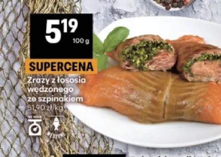 Zrazy z łososia wędzonego ze szpinakiem
