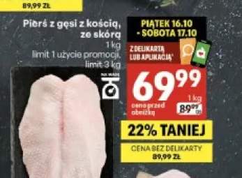 Pierś z gęsi z kością ze skórą