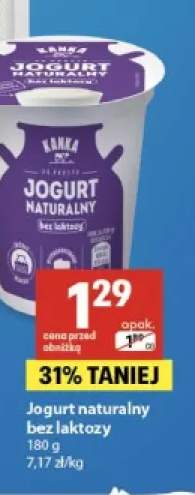 Jogurt naturalny bez laktozy Kanka