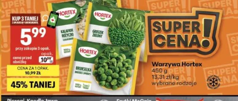 Warzywa Hortex kalafior różyczki +2 warianty