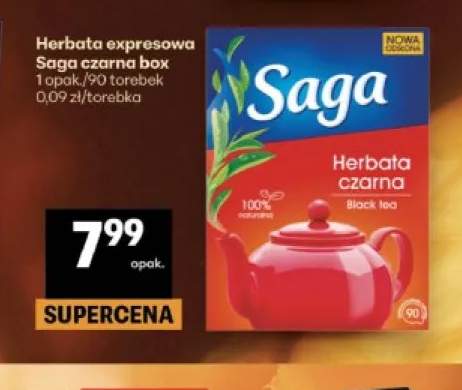 Herbata ekspresowa Saga czarna box