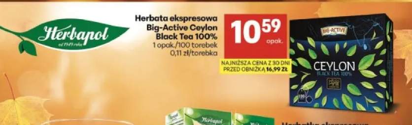 Herbata ekspresowa Big-Active Ceylon Black Tea 100%