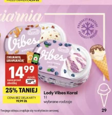 Lody Vibes śmietanka jagoda +1 wariant