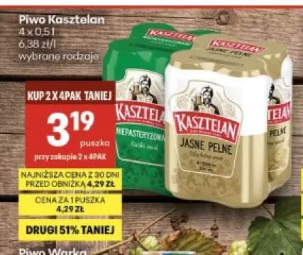 Piwo Kasztelan Niepasteryzowane 4-pak +1 wariant
