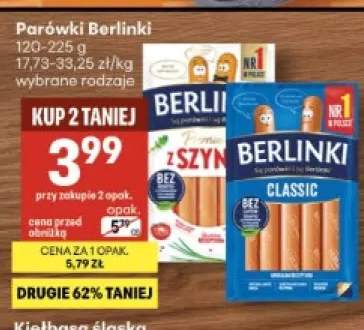 Parówki z szynki Berlinki +1 wariant