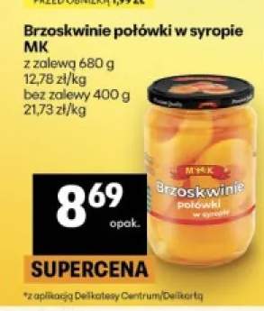 Brzoskwinie połówki w syropie MK