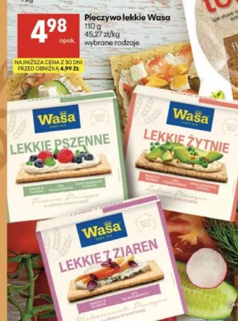 Pieczywo lekkie żytnie Wasa +2 warianty