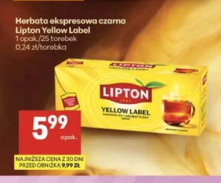 Herbata ekspresowa czarna Lipton Yellow Label