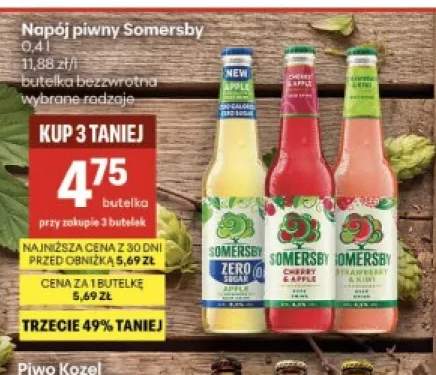 Piwo bezalkoholowe Napój piwny bezalkoholowy Somersby Apple +2 warianty