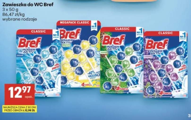 Zawieszka do WC Bref Power Aktiv Ocean 3-pak +3 warianty