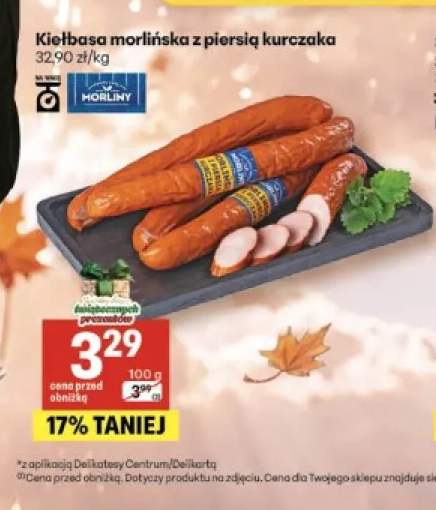 Kiełbasa morlińska z piersią kurczaka Morliny