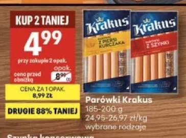 Parówki z piersi kurczaka Krakus +1 wariant