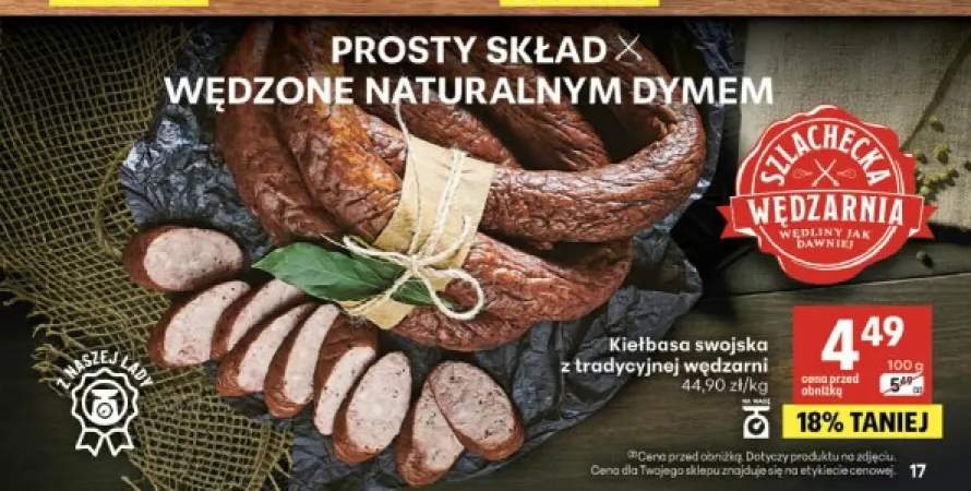 Kiełbasa swojska z tradycyjnej wędzarni Szlachecka Wędzarnia