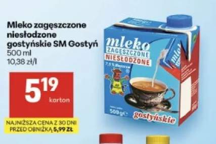 Mleko zagęszczone niesłodzone gostyńskie SM Gostyń