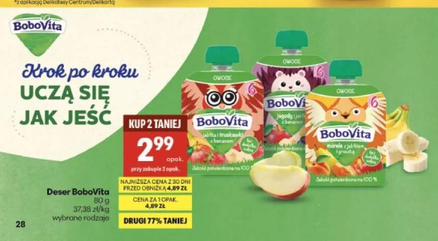 Deser jabłka i truskawki z bananem BoboVita +2 warianty
