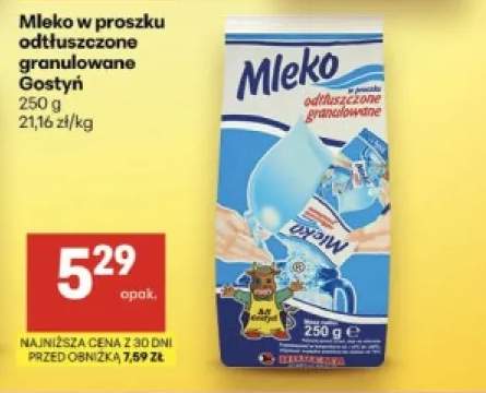 Mleko w proszku odtłuszczone granulowane Gostyń