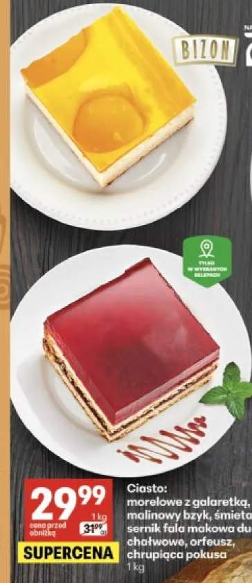 Ciasto morelowe z galaretką Bizon +9 wariantów